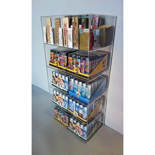 Espositore per accendini a 5 piani largo + 9 spingi cartine completi